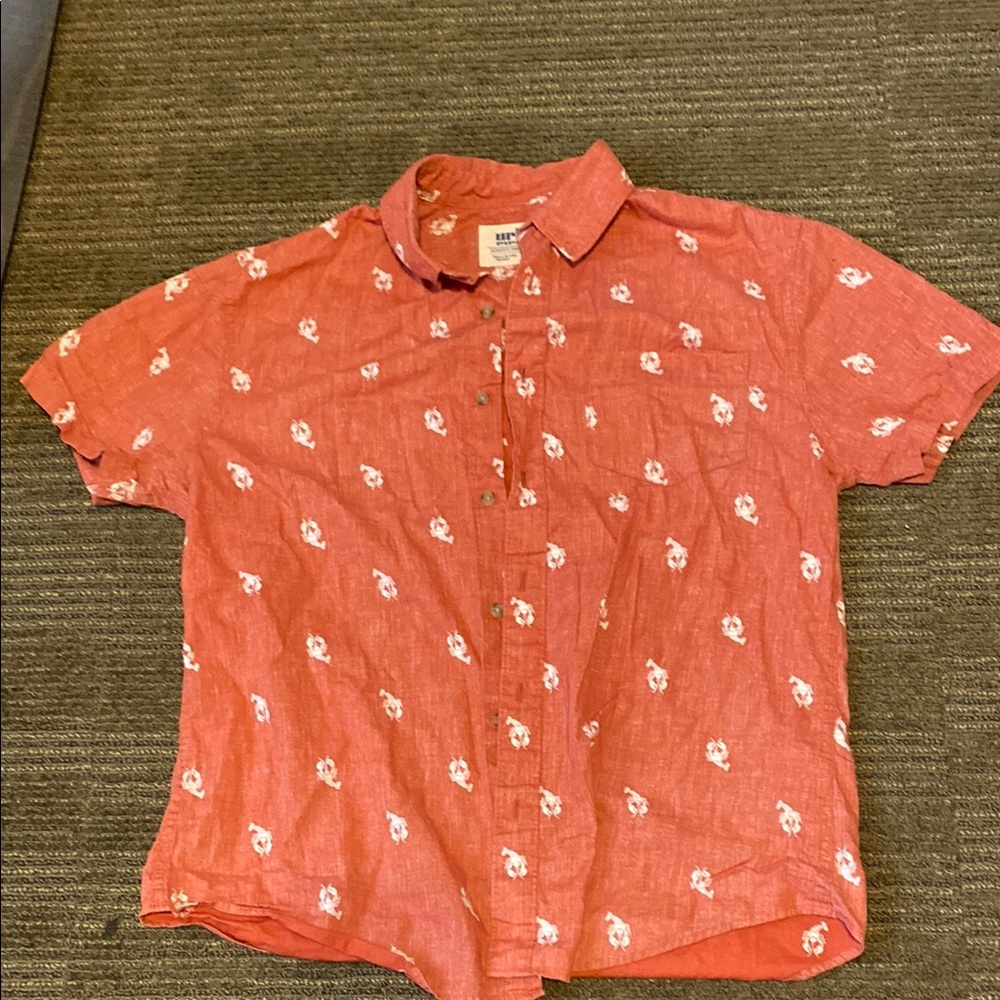 Urban Pipeline Red and White Casual Button Down Shirt